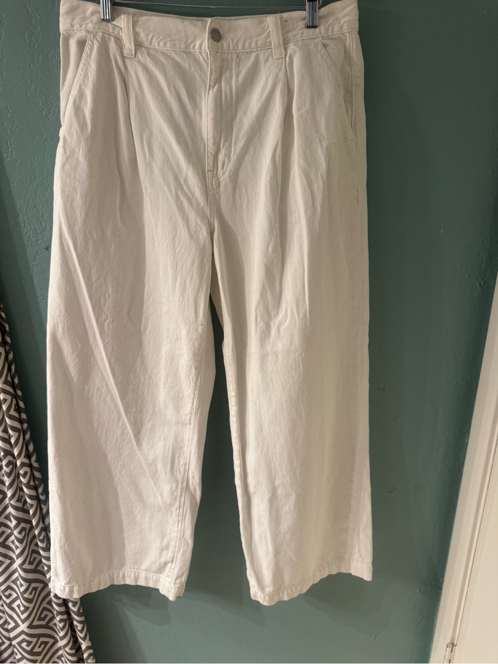 Madewell Wide Leg Trousers in Off-White